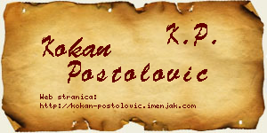 Kokan Postolović vizit kartica